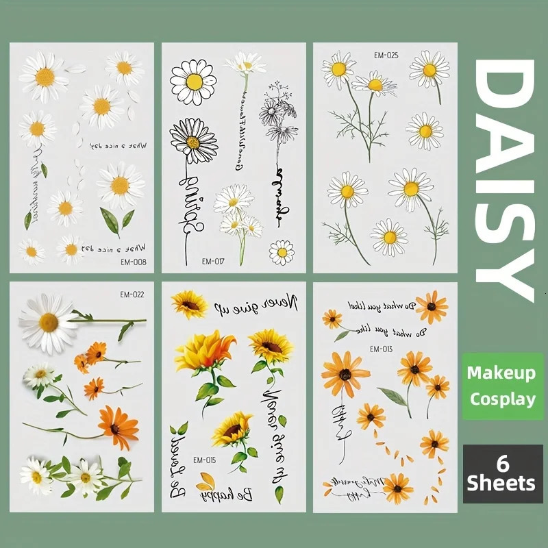 12 Temporary tattoos for women Flower tattoo body art sticker waterproof durable suitable arms and hands 250219
