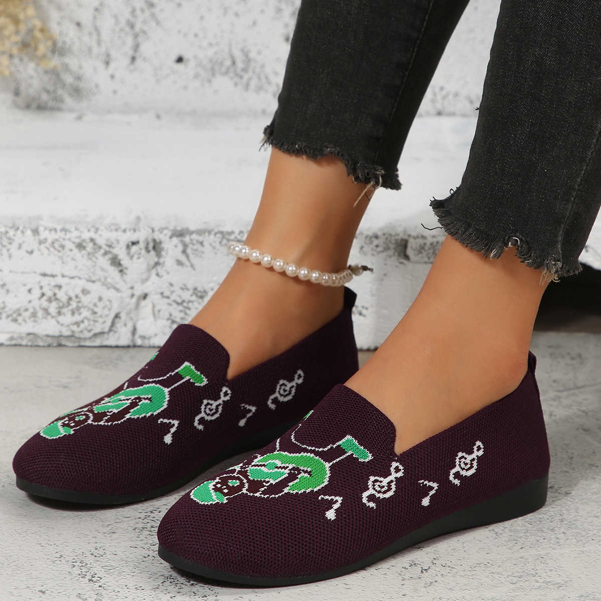New women's fabric with 2025 style plus size casual flat bottom autumn single shoes ddmykukumalu
