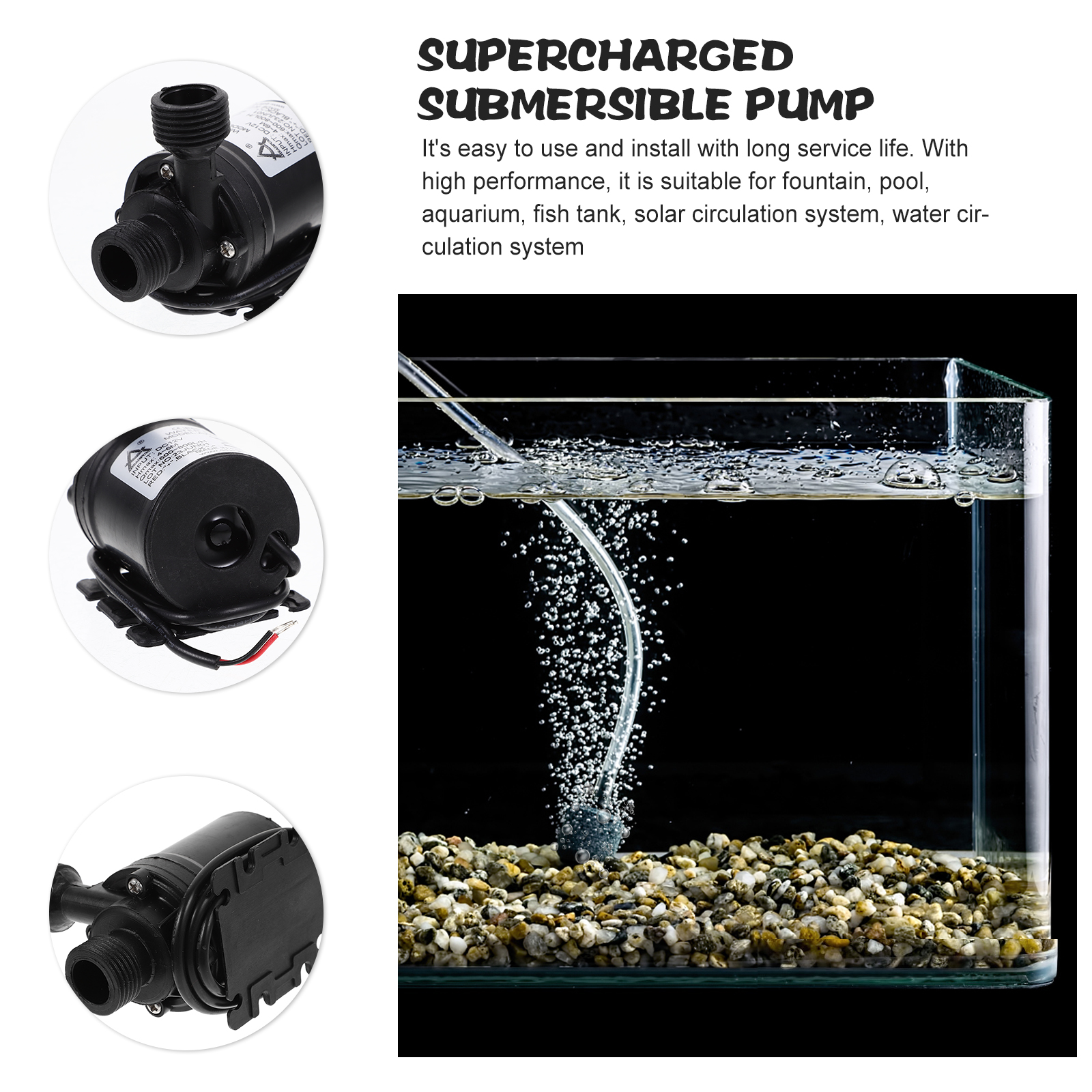 DC 12V Brushless Submersible Water Pump 800L/H 5M for Fountain Pool Solar Circulation System Water Circulation System