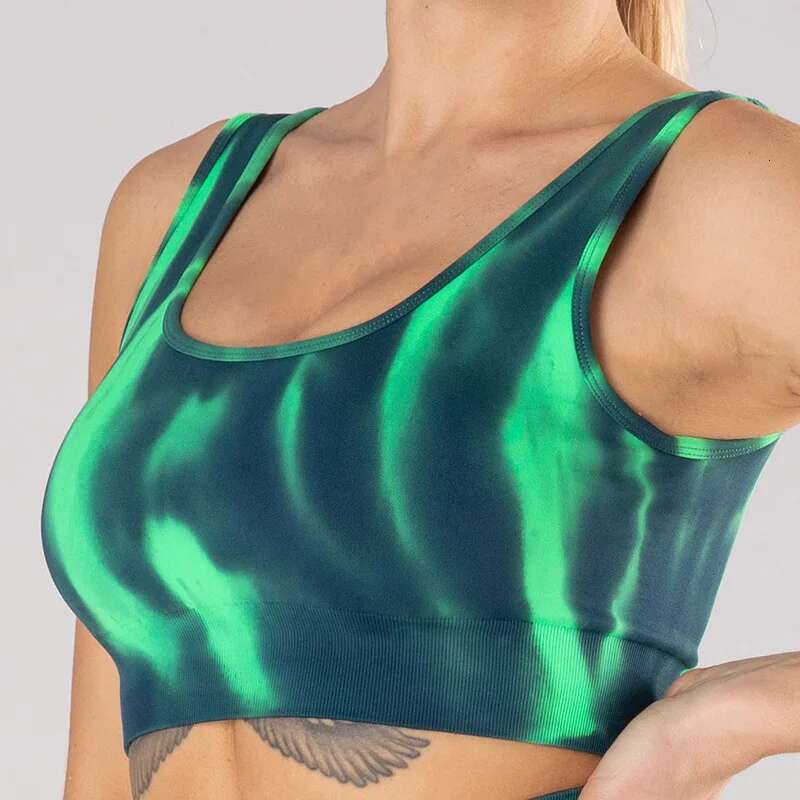Aurora Die Color Woman Clothes Crop Stretched Yoga Bra Sports Shorts And Long Leggings Match Set Fiess Clothing