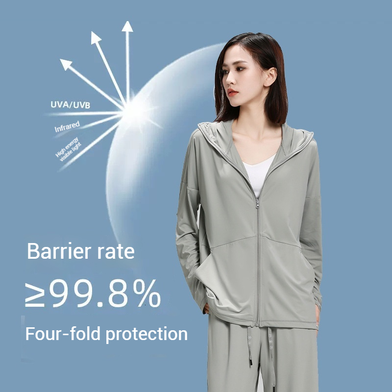 tracksuit Sunscreen hanging cloud original yarn, cool sun protection clothes, women's wide leg pants, silk ice feeling suit, women