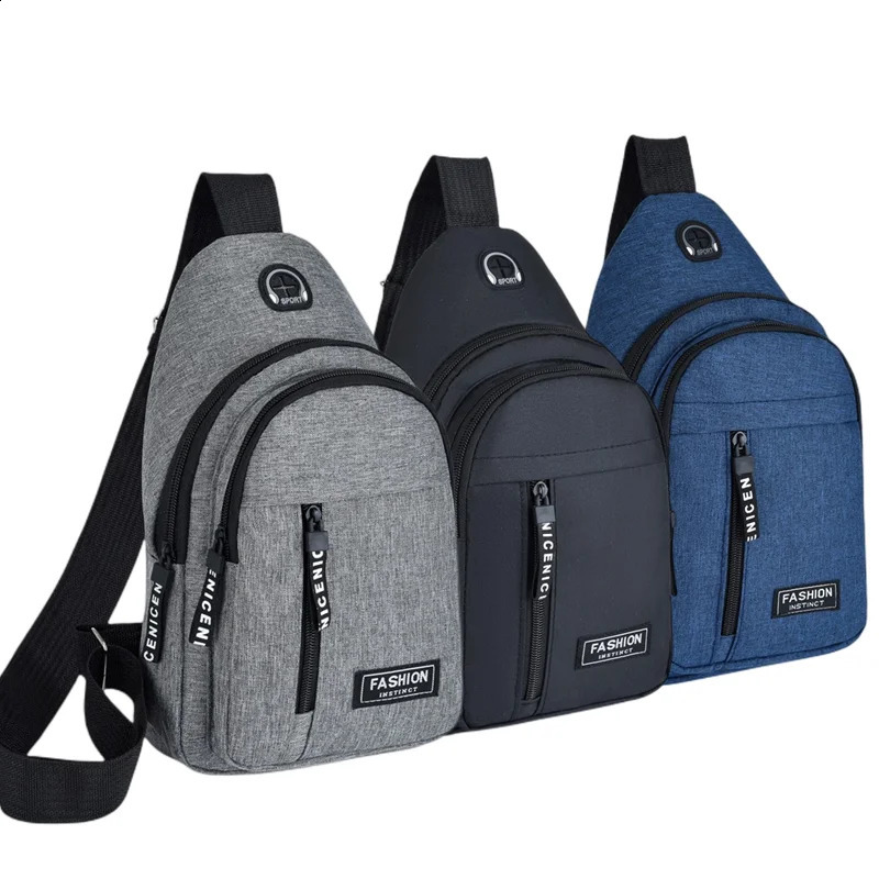 Business Mens Chest Bag Shoulder Messenger Casual Canvas Travel Waist Multifunctional Waterproof Storage 250227