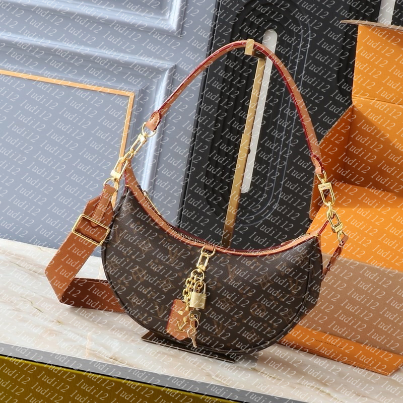 10a mirror quality designer loop bag hobo half moon bags shoulder Ostrich skin genuine leather luxury women crossbody messenger purse handbag with strap tote gift
