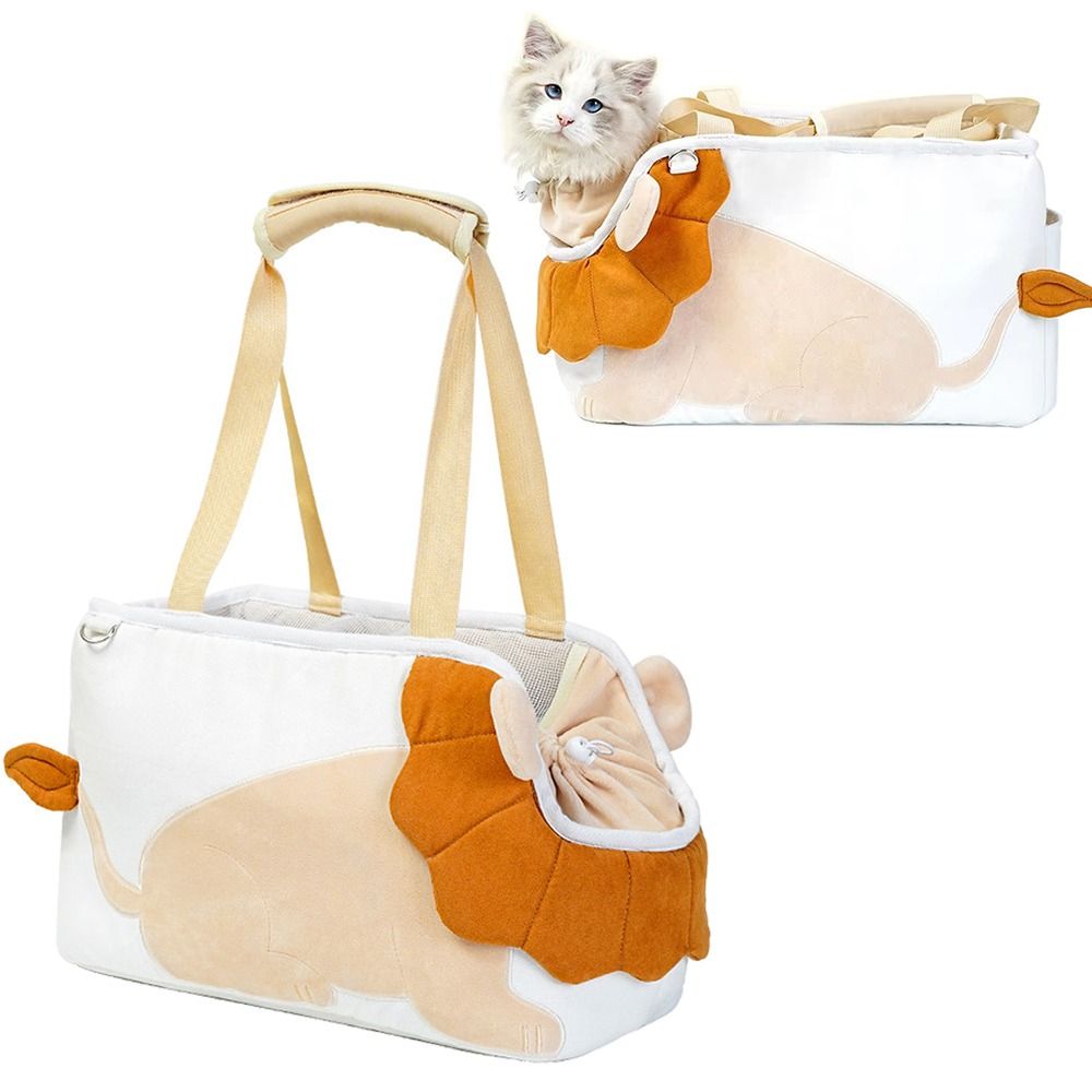 Lion Design Soft Cat Carriers Safety Zippers Adjustable Travel Dog Tote Bag Comfortable Handheld Portable Pets Handbag Travel