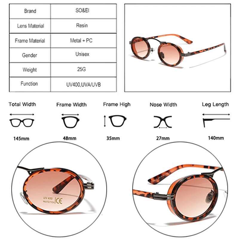 soei retro punk sunglasses women small oval gradient shades uv400 men trending semimetal sun glasses