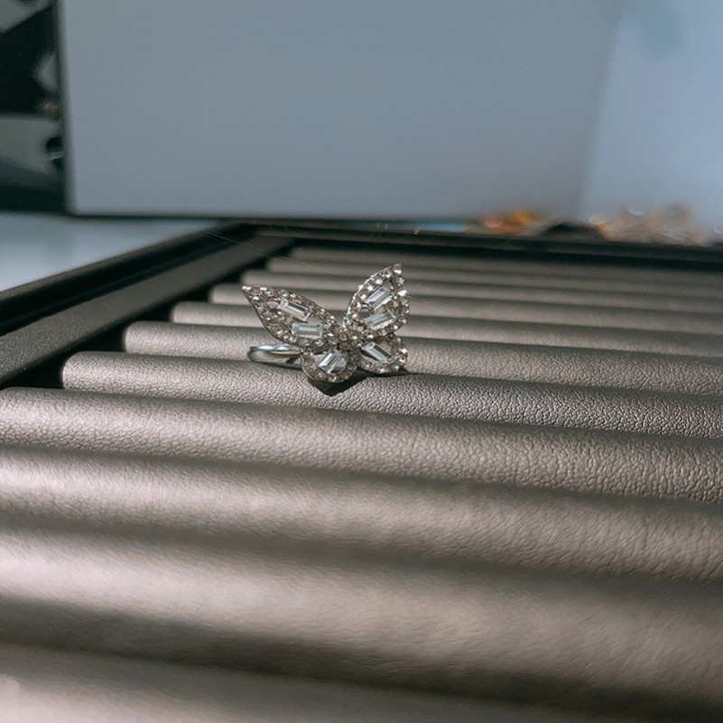 Open Adjustable Rings For Women Hollow Butterfly Ring Exaggerated Ring Luxury Zircon Ring Korean Fashion Jewelry Accessories