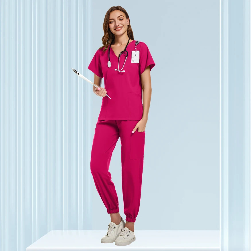 Unisex Doctor Uniforms Men Women Nursing Clothes Beauty Costume Nursing Scrubs Sets Dentist Workwear Clinical Tops Pants 250304