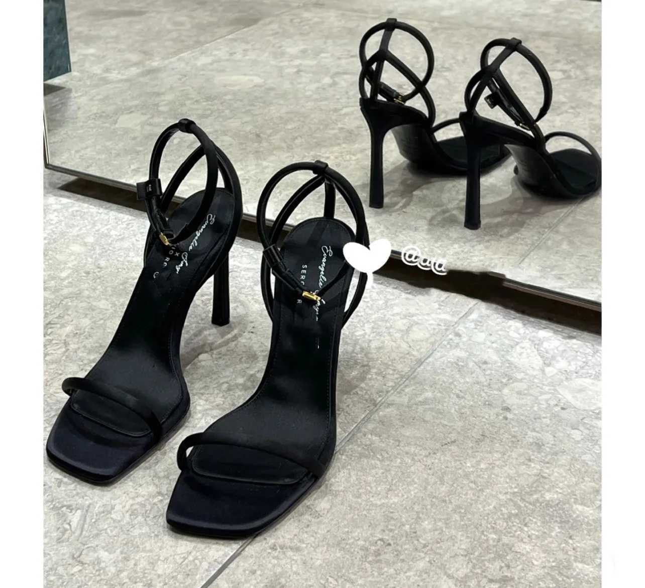 Luxury Huaxia New Square Headed Open Toe High Heels 2024 Womens Bold and Elegant Fine Heel SandalsXJ2500305
