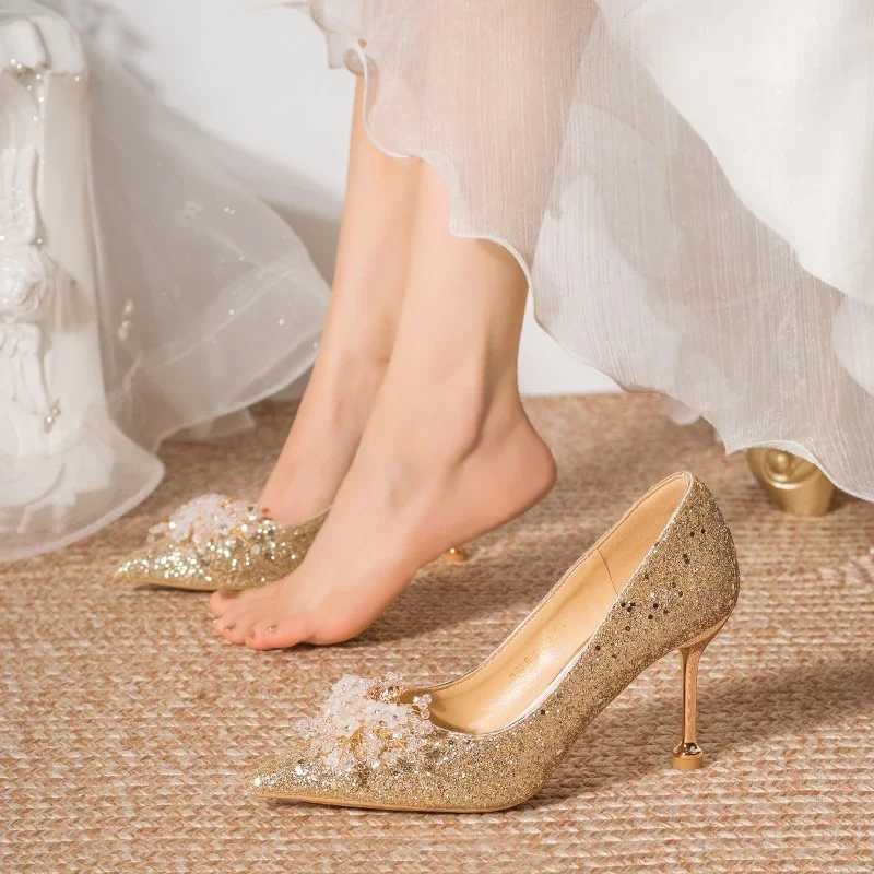 Wens Rhine Wedding Shoes New Luxury Buckle Decorative Pumps Banquet Designer High H Shoes Wen Womens Shoes Y250304