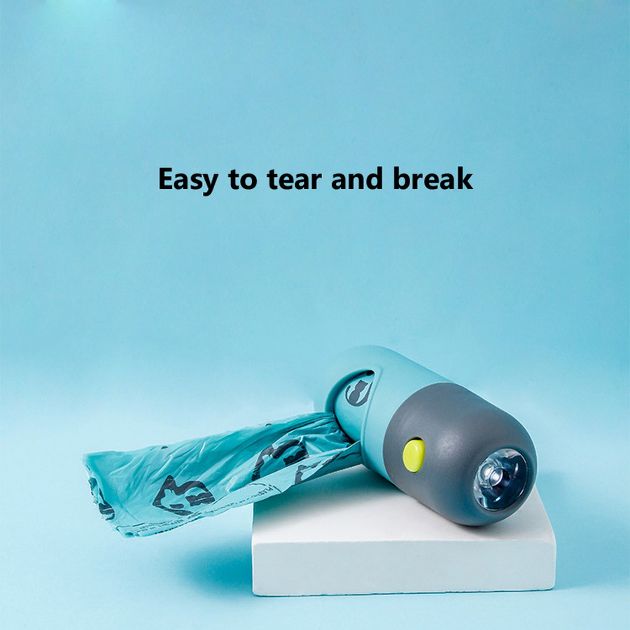 Degradable Dog Poop Bags Dispenser LED Light Puppy Waste Pocket Outdoor Travel Pouch Cats Poop Cleaning Garbage Bag Pet Supplies