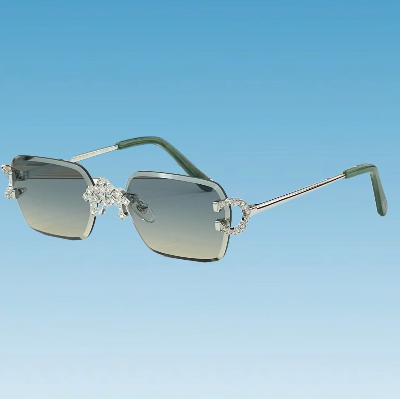 Mossany Fashion Sunglasses Rimless sparkg crystal sunglasses