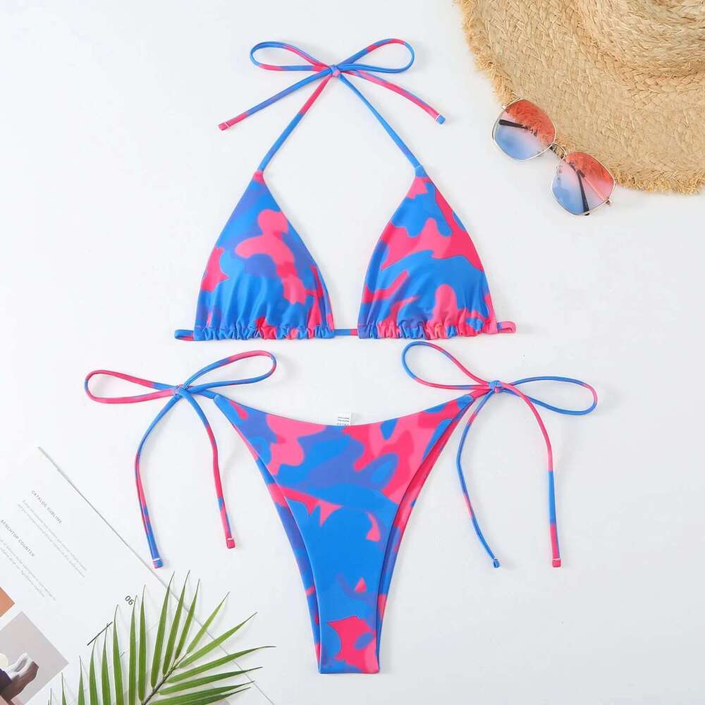 Brazilian Micro Mini Bikini Set Swimming Pads Bikinis 2024 Push Up Bathing Suits Coffee String Swimwear Women Swimsuit Km-Ly