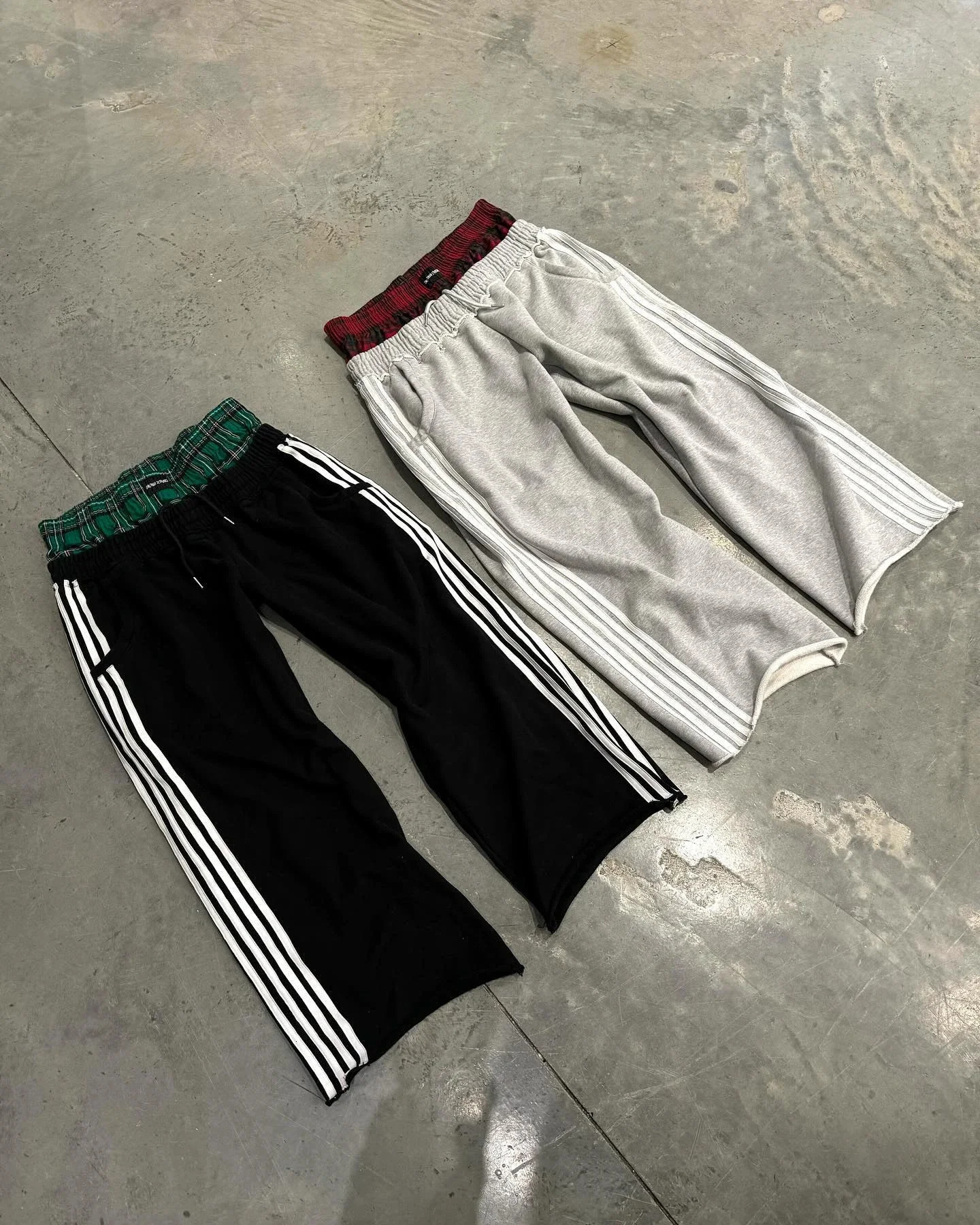 American Sweatpants Y2K Pants Gothic Hip Hop Retro Double Layer Strip Baggy Casual Pants Men Women Elastic Waist Jogging Trouser 250304