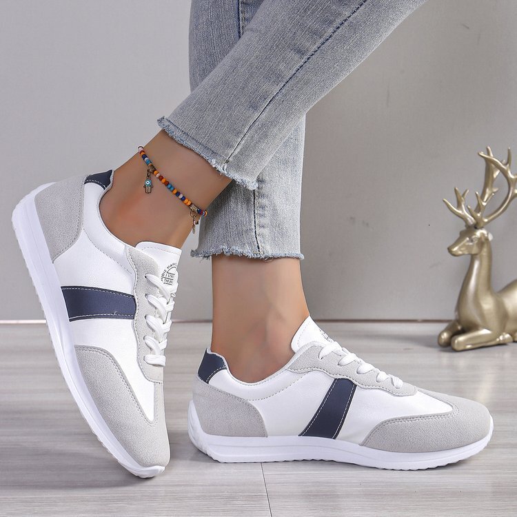 Large size white women's shoes 2025 Spring and Autumn new casual versatile sports running shoes designer flat shoes trendy casual shoes