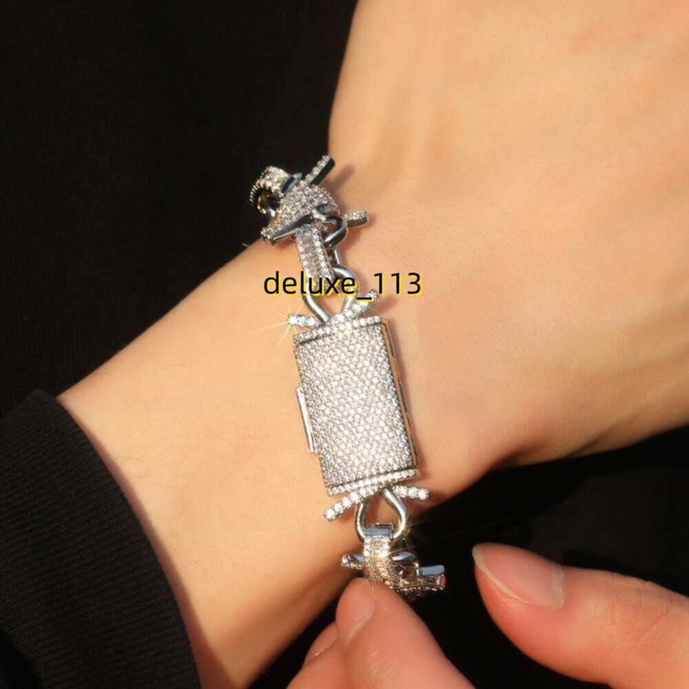 19mm Hip Hop Punk Mens Thorns Cuban k Chain Necklace Bracelets 5A Moissanite Men Heavy Jewelry