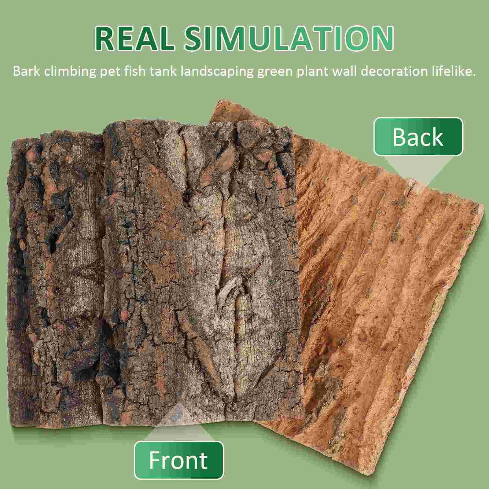 4 Pcs Fish Tank Decoration Natural Cork Bark Reptile Enclosure Background Terrarium Lizard Flats Bearded Dragon