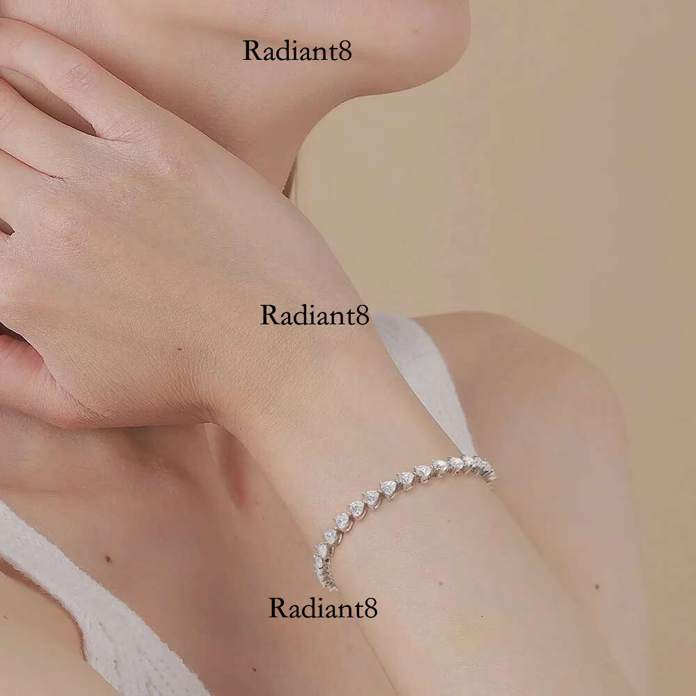 Serenity D Color Heart Cut Moissanite Tennis For Women Man S Sterg Sier Sparkg Hand Chain Couples Bracelet