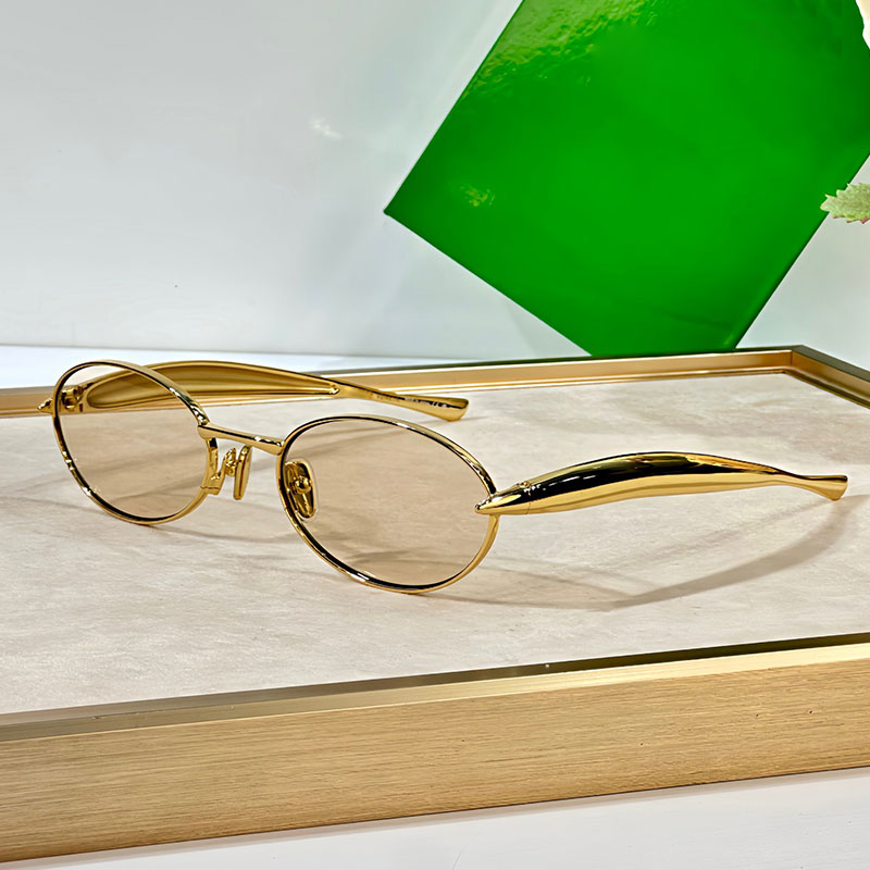 Luxury Women Oval Sunglasses Designer carved sardine shaped glasses 1386 Men small frames Metal sunglasses Outdoor UV400 protection