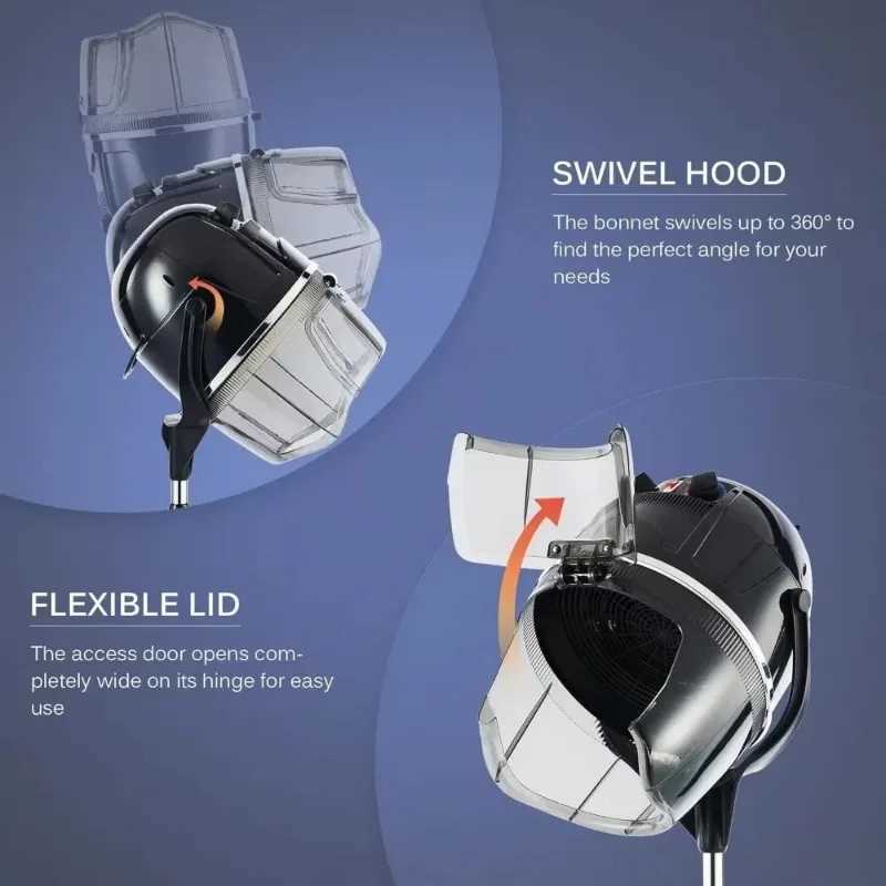 Hair Dryers Ionic hooded hair dryer 1300 watt adjustable hooded upright hair dryer used for beauty salon equipment home hydrotherapy z250305