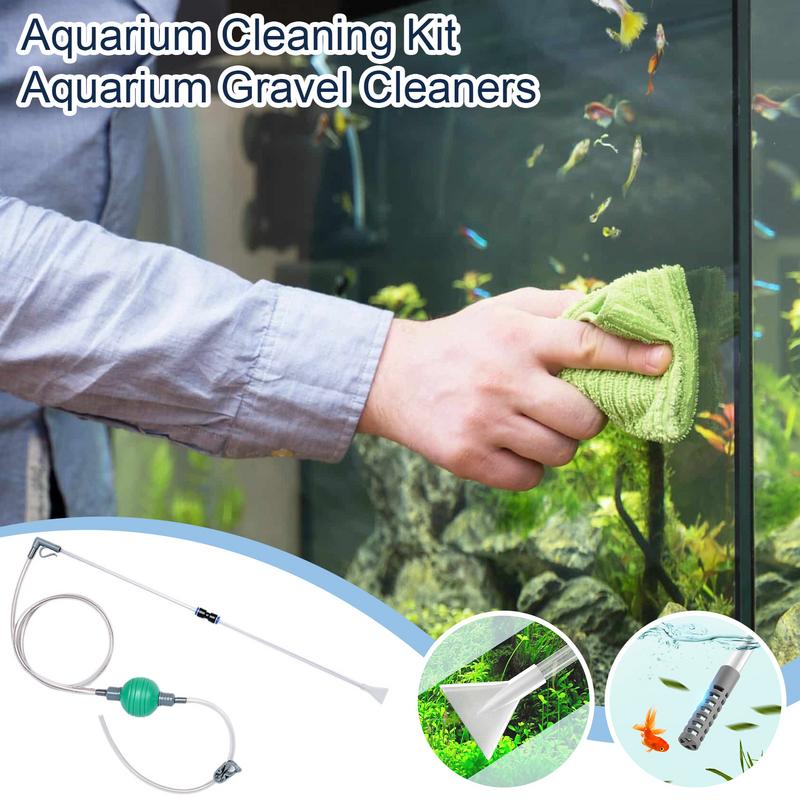 Aquarium Cleaning Tool Fish Tank Gravel Removal Glass Cleaner Easy Water Change Siphon To Maintain Clear Freshwater Saltwater