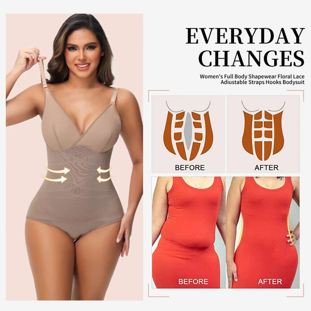 Neck V Tummy Cross Compression Suits Open Crotch Shapewear Slimming Body Shaper Smooth Out Bodysuit KLMY