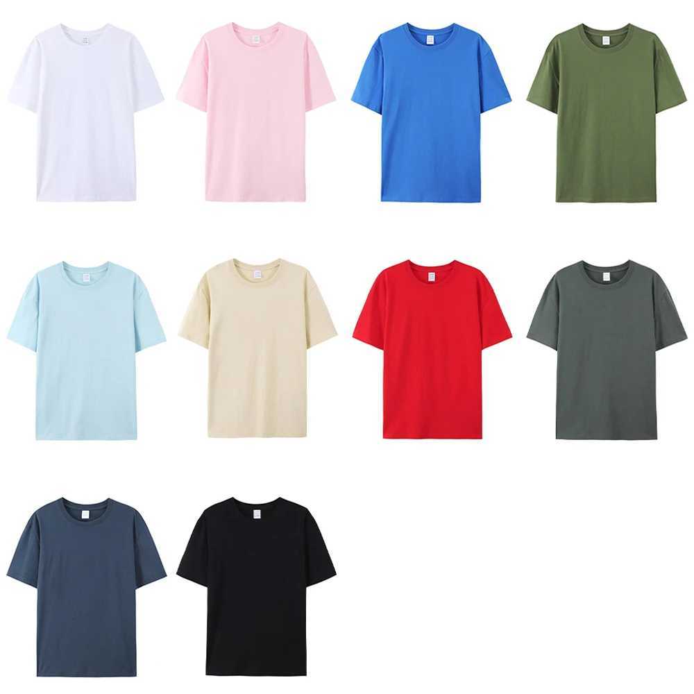 Plain 100% Cotton T Shirt Men High Quality Wholesale Short Sleeve T-shirts Unisex Crew Neck Tshirt For Men Playeras De HombreT250305
