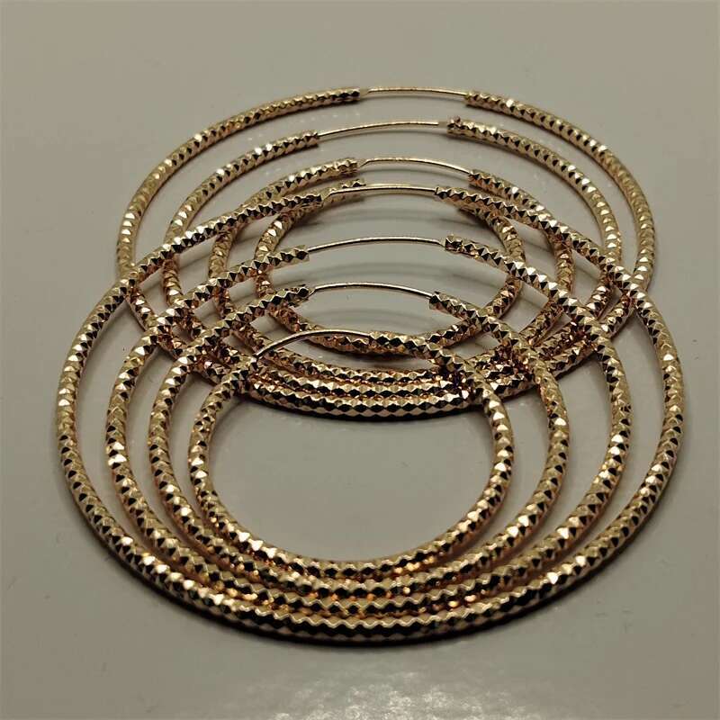 Somilia - Sterg Sier Round Earrings for Women Large Circle Piercing Rose Gold Hoop Earring Dropship Suppliers With Gife