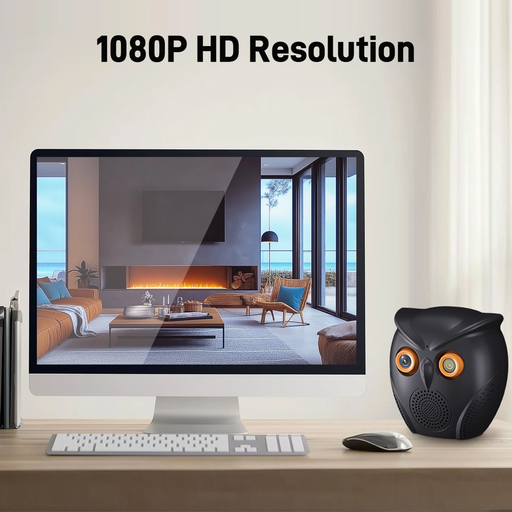 Owl-Shaped Smart Security Camera & Bluetooth Speaker | 1080P HD, Voice Alarm, Night Vision, WiFi Remote, Cloud/TF Storage (2 Colors)