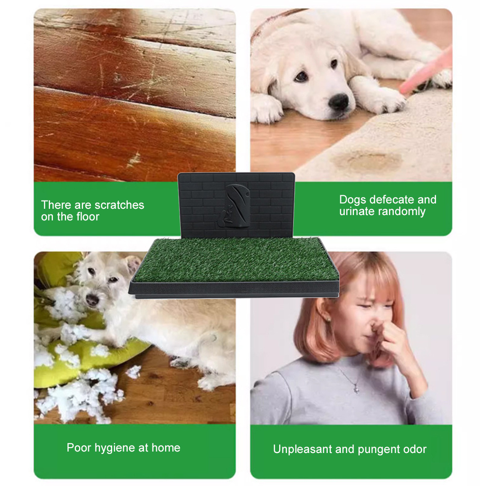 Training Pads with Pee Baffle Reusable Artificial Grass Patch Artificial Grass Training Pads Ideal for Small and Medium Dogs