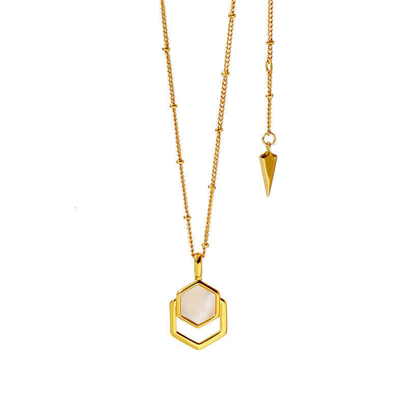 Fashionable geometric layered pea collarbone necklace, exquisite work accessory