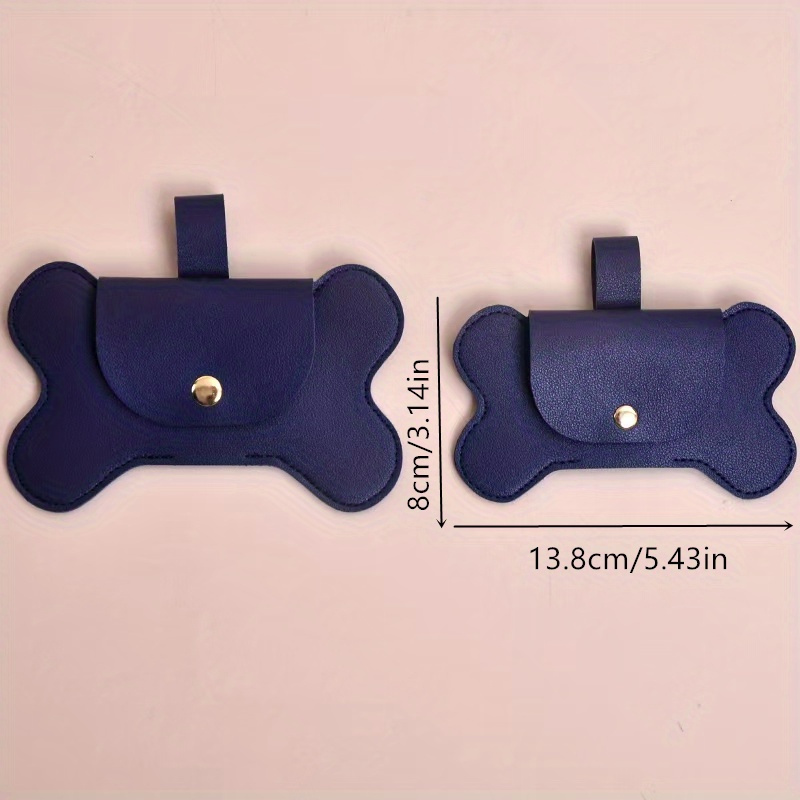 PU Leather Dog Poop Bag Dispenser With Clasp, Portable Waste Bag Holder Organizer For Pet Accessories