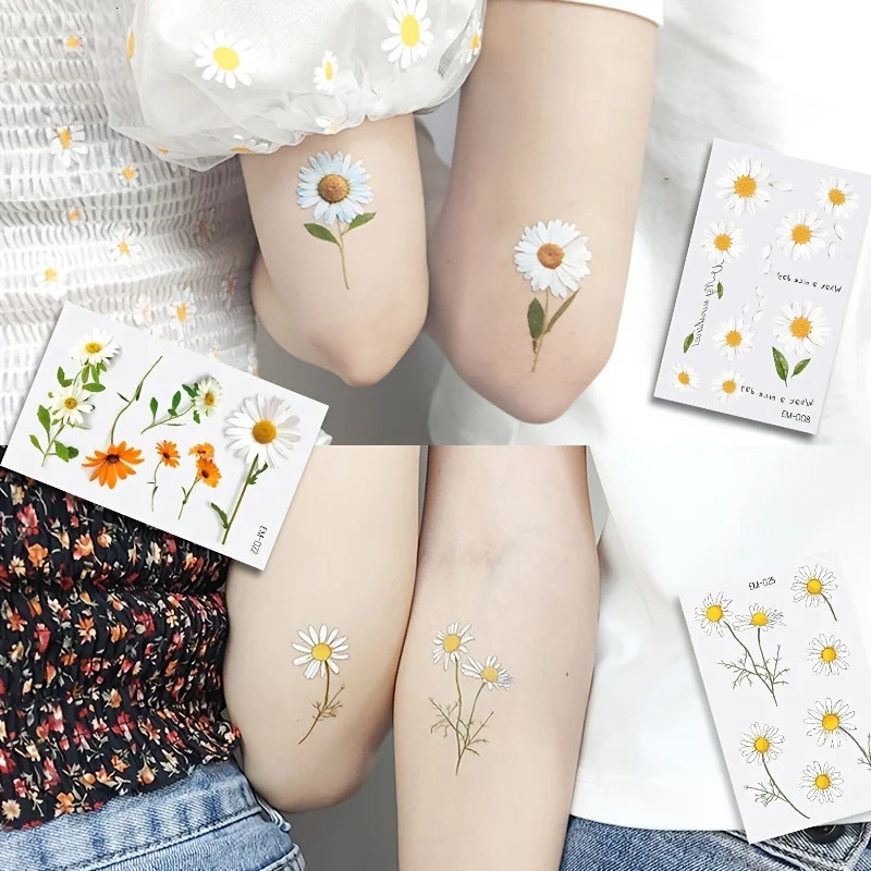 12 Temporary tattoos for women Flower tattoo body art sticker waterproof durable suitable arms and hands 250219