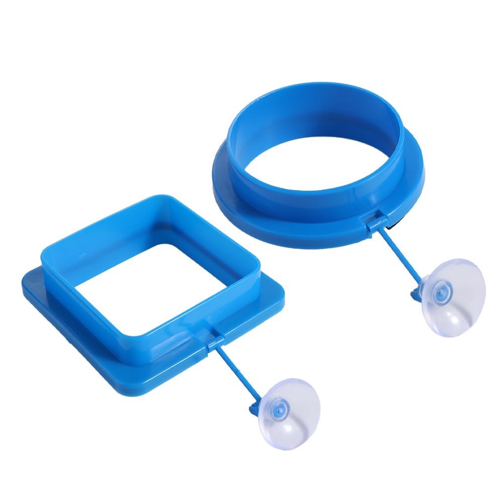 Portable Thicken Floating Feeding Ring Plastic Suction Cup Fish Food Feeder Round/Square Floating Food Tray Fish Pond