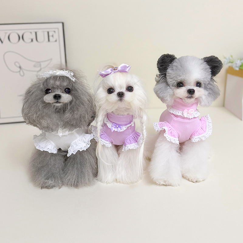 2025 Spring Pet Dog Clothes Pure Cotton Simple Pink White Purple Hoodie For Small Medium Dog Fashion Casual Overalls Puppy Hoody