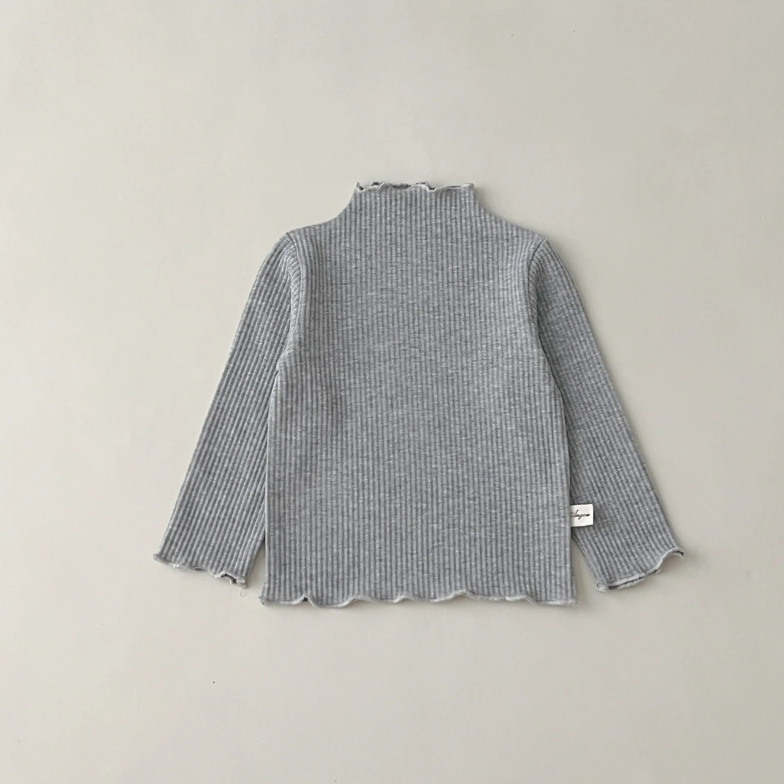MiniAinis Autumn Winter Baby Half High Collar Solid Color With Long Sleeved T-shirt Underneath Girls Cotton Underlay Top 250304