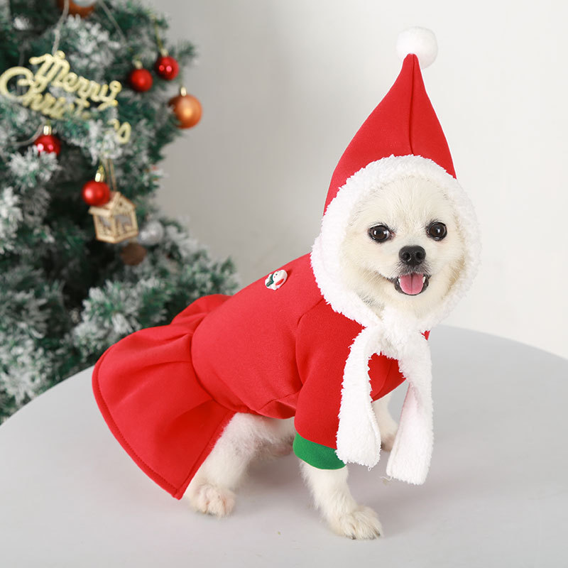 Winter - Spring Snug and Adorable New Year Pet Garments with Caps: Pair - style Sets for Chihuahuas, Pugs, Dogs and Cats