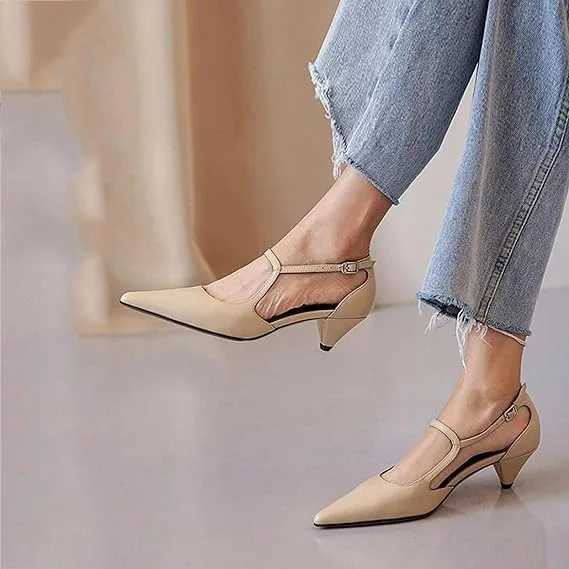 Pointed Toe Big Size Shoes Wans Slippers Shallow Med 2024 Rubber Head H PU Fretwork Spike Pointed Toe Shoes Big Size W Y250304