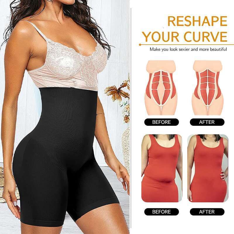 Shapewear Women High Shorts Tummy Slimming Body Shaper Waist Trainer Butt Lifter Seamless Flat Belly Panties Weight Loss KLMY