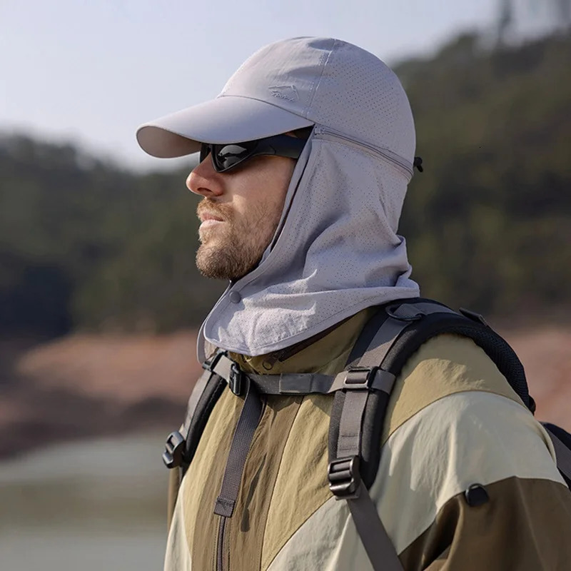 Multifunction Baseball Cap with Neck Flap Mens Summer Anti-UV Sun Hat Women Outdoor Foldable Quick Drying Hiking Fishing Hat 250304