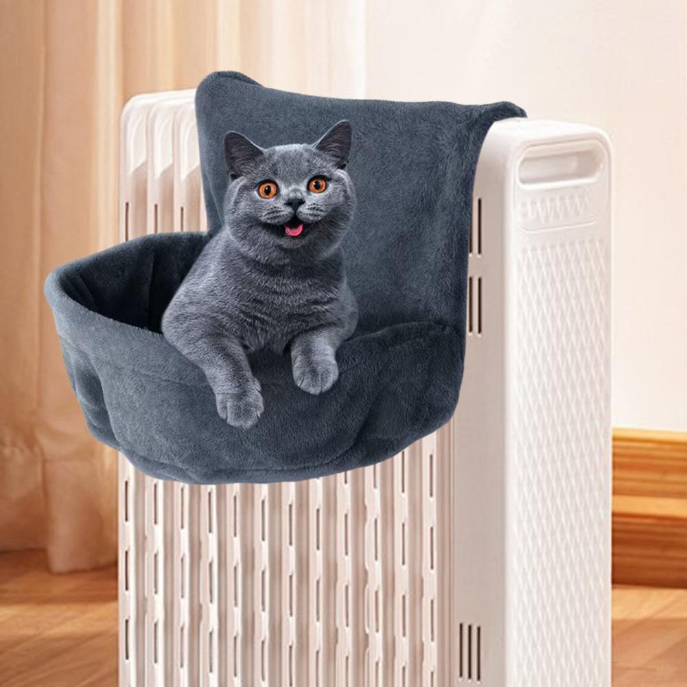Cat Hammock Radiator Bed Plush Hanging Hammock for Cats Strong Metal Frame Winter Basket
