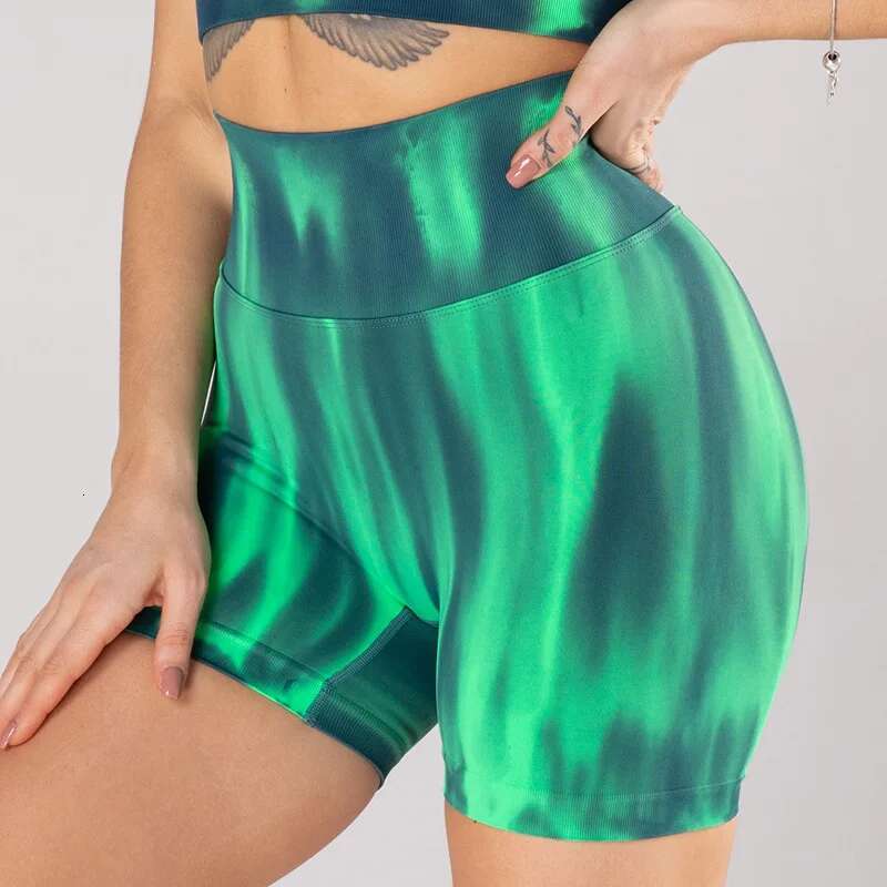 Aurora Die Color Woman Clothes Crop Stretched Yoga Bra Sports Shorts And Long Leggings Match Set Fiess Clothing