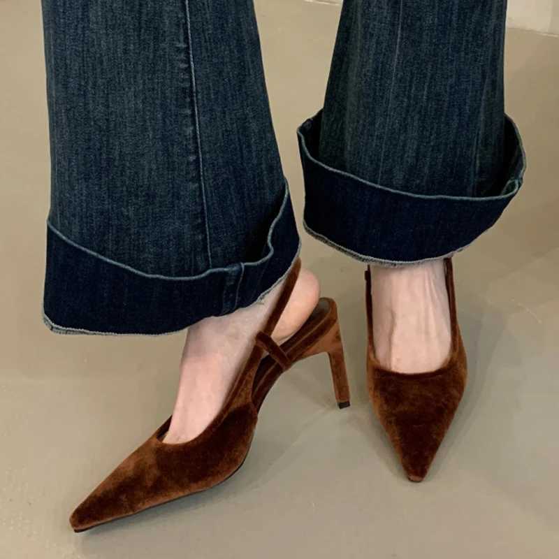 Equal Spring Fi Shallow Pointed Toe Win Pumps Sexy Thin High H Sandals Elegant Banquet Fem Me Shoes Y250304