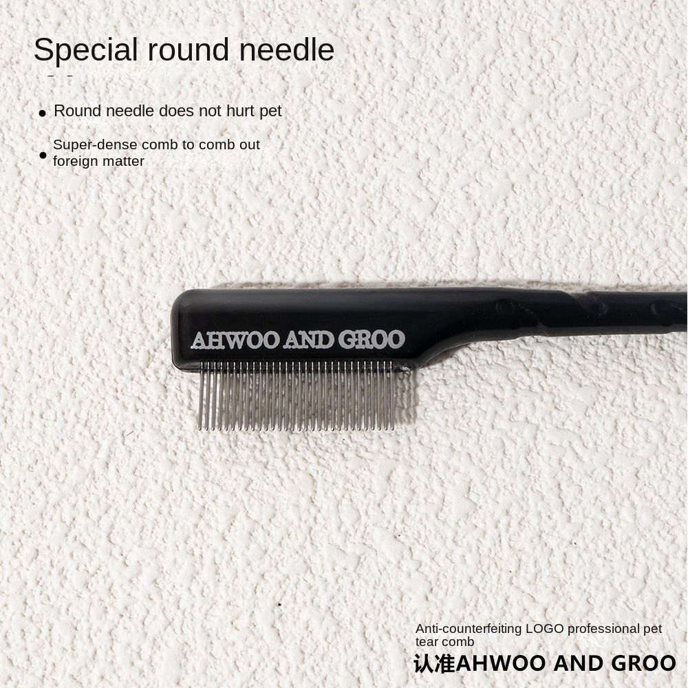 Stainless Steel Pet Facial Cleaning Comb Set Fine Tooth Pet Grooming Dog Hair Repair Scissors Removes Tear Stains Eye-poop