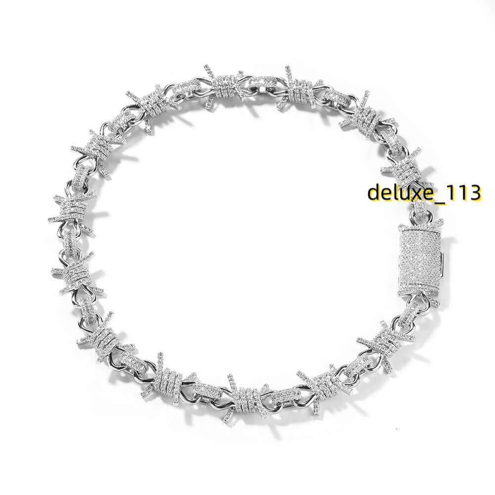 19mm Hip Hop Punk Mens Thorns Cuban k Chain Necklace Bracelets 5A Moissanite Men Heavy Jewelry