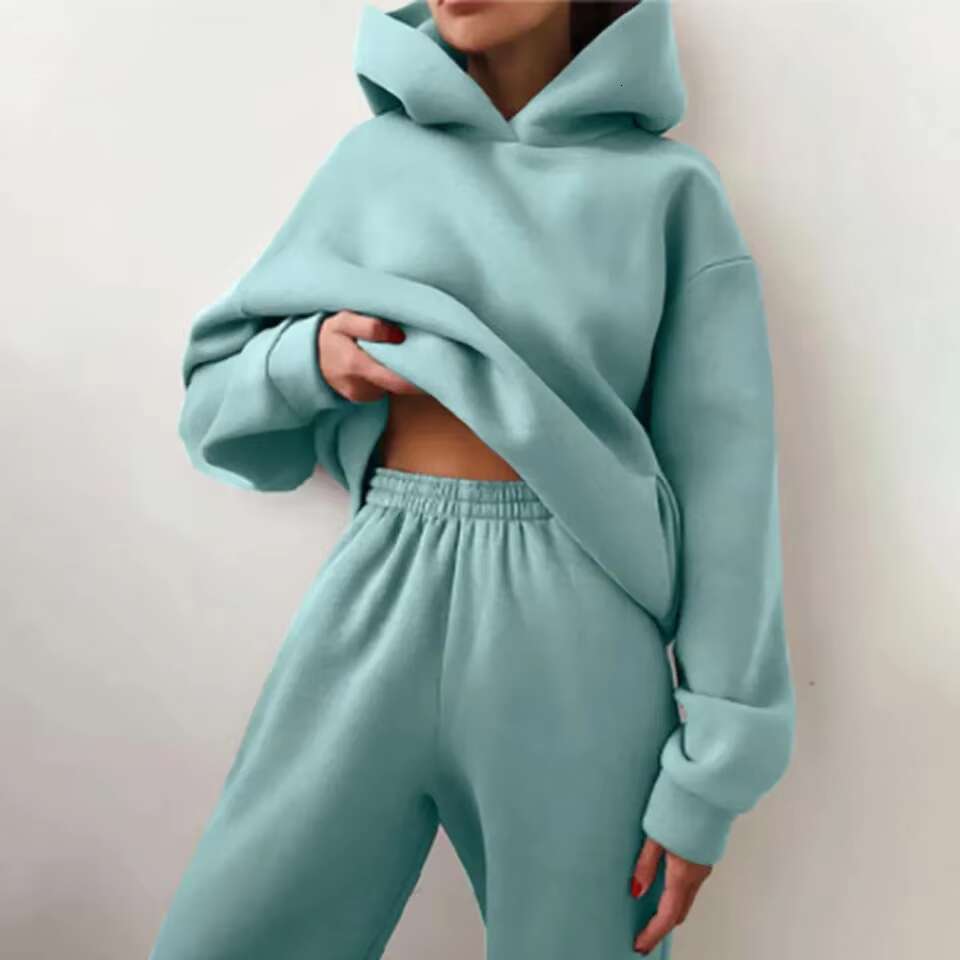 Apparel Clothing > Hoodies&Sweatshirts Oem Customized Graphic Plus Size Women's Oversize Blank Hoodies Set
