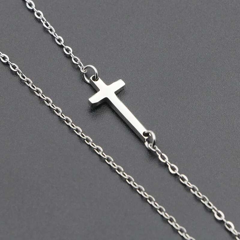 VILLWICE New Fashion Cross Pendant For Women Stainless Steel Faith Choker Necklace Gold Plated Religious Jewelry Gift