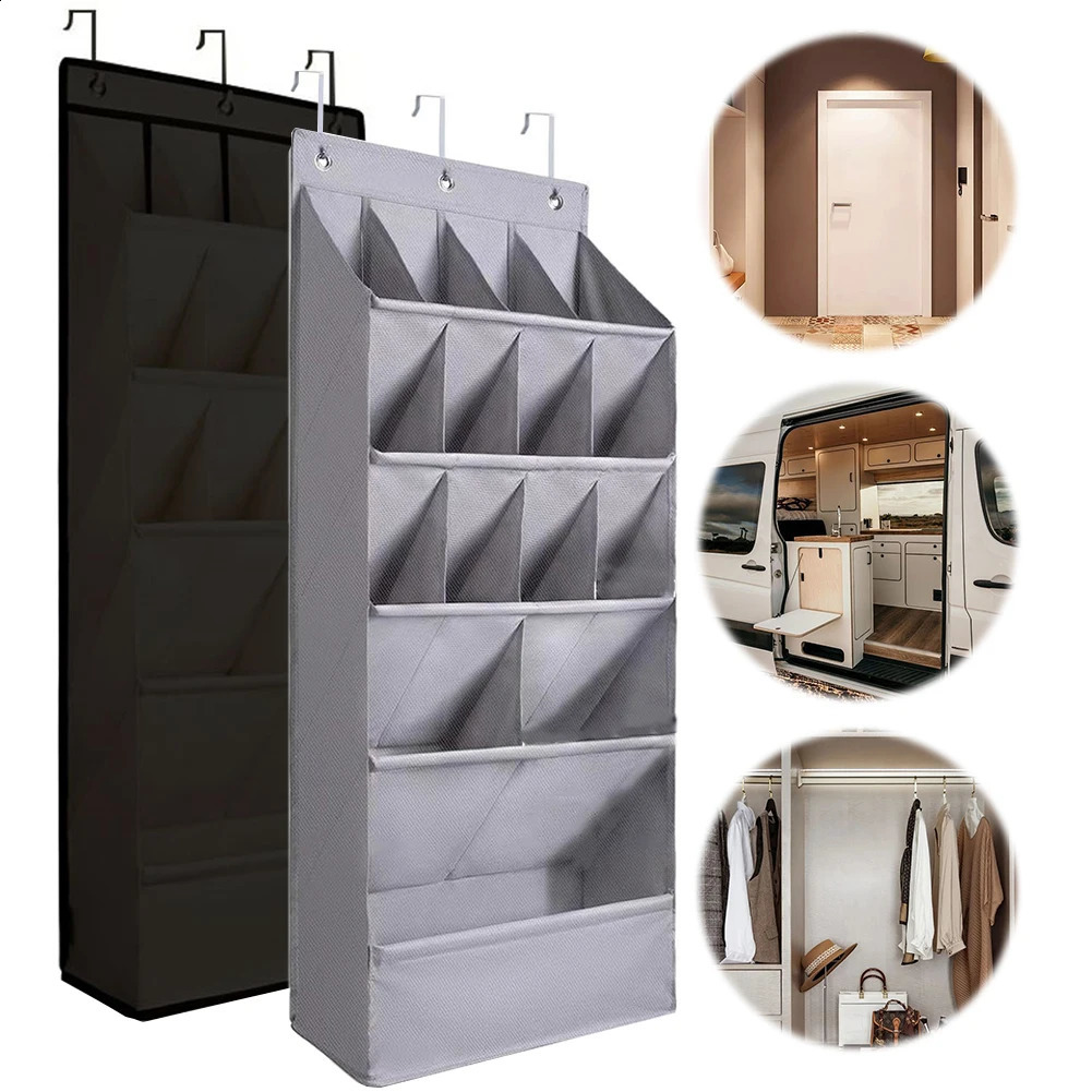 Ship from US Over the Door Shoe Organizer Holders 12 pairs large pocket shoe rack hanging with 250305FBB