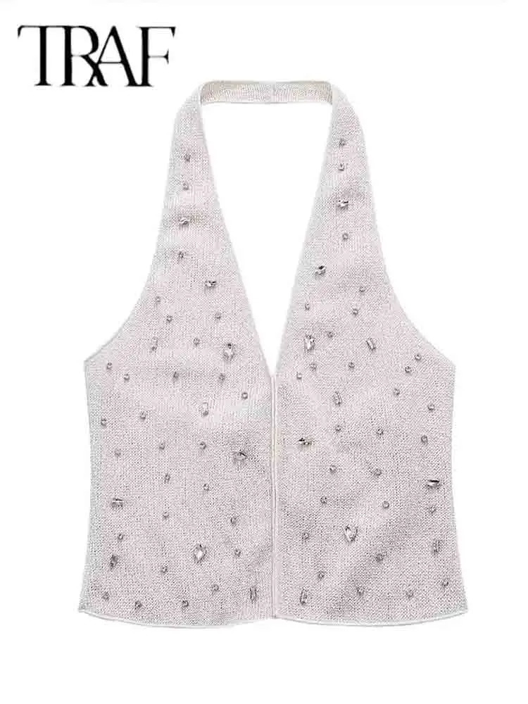 TRAF Casual Chic Sets For 2 Pieces Sleeveless Knitted Vest Shorts Two Piece Suit Spring Summer Women Outfit 250228