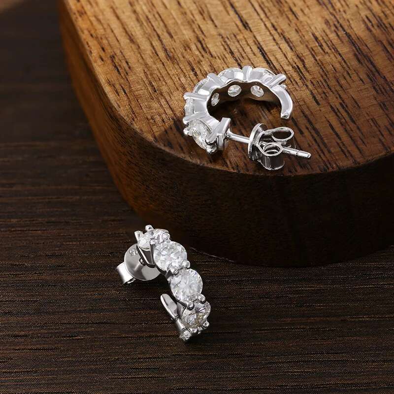 KNOBSPIN D VVS1 Moissanite Earring s Sterg Sier Plated White Gold Fine Jewelry with GRA Wedding Earrings for Women
