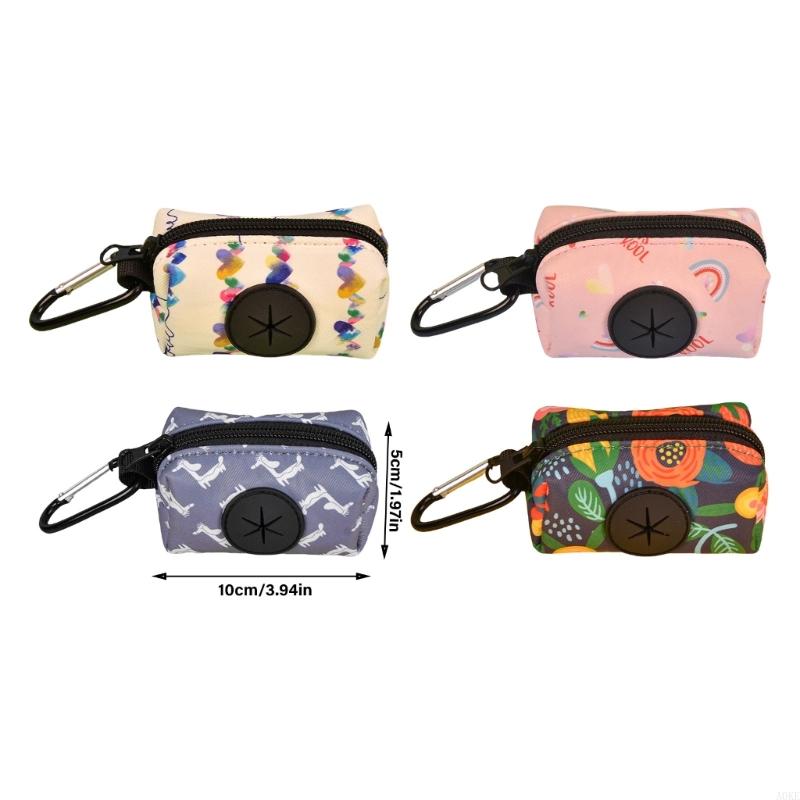 A0KE Rainbow Print Dog Poop Bag Dispenser Outdoor Pet Waste Bag Holder for Walking